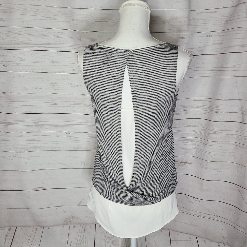 Whbm Weave Strip Double Layer Swoop Cross Open Ta… - image 5